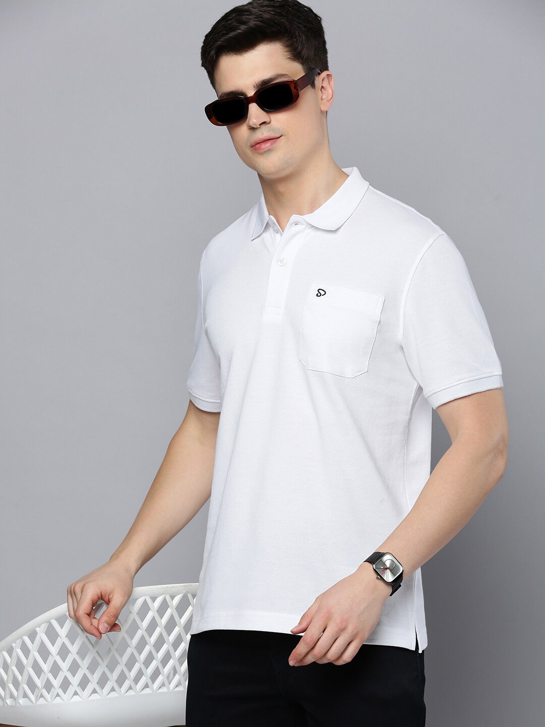 

SPORTO Polo Collar Dri-FIT Cotton T-shirt, White