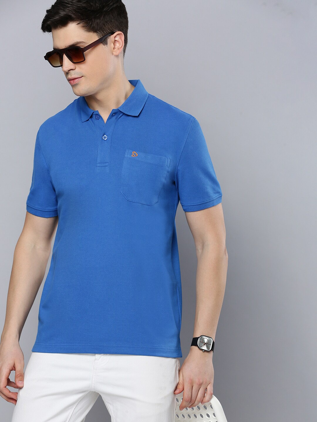 

SPORTO Polo Collar Dri-FIT Cotton T-shirt, Blue