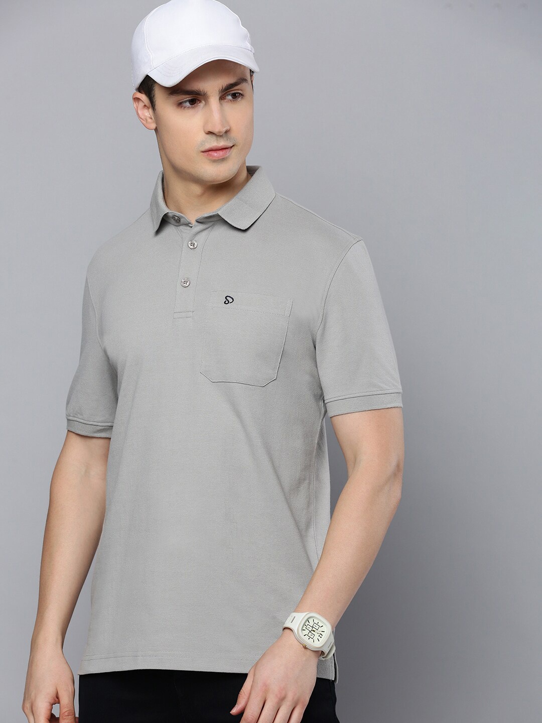

SPORTO Polo Collar Dri-FIT Cotton T-shirt, Grey