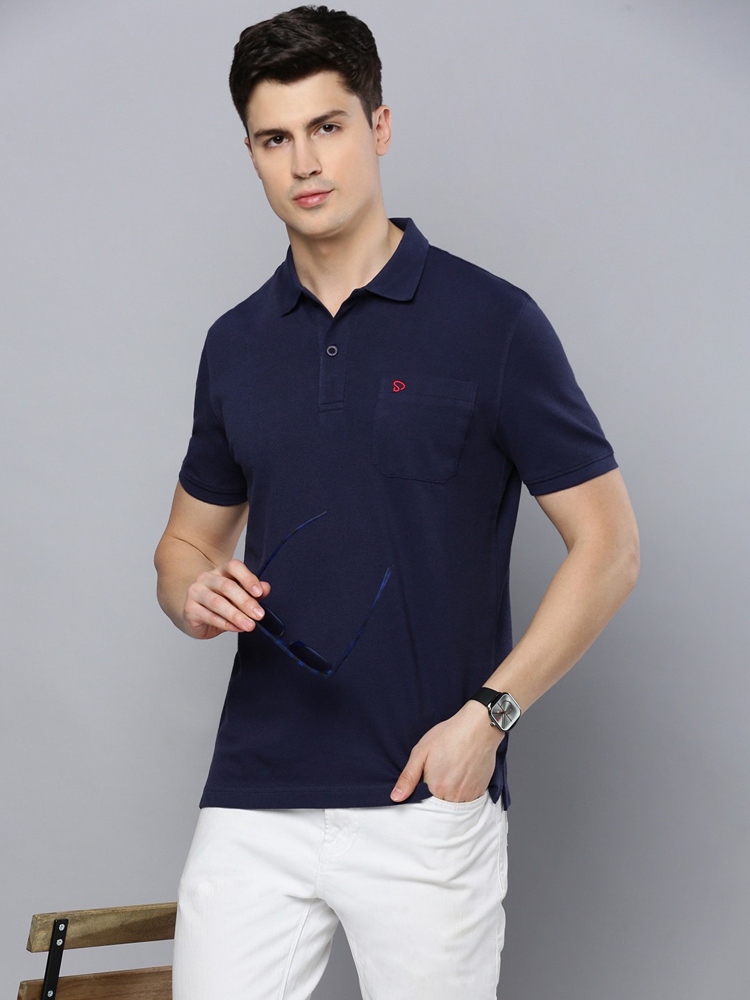 

SPORTO Polo Collar Dri-FIT Cotton T-shirt, Blue