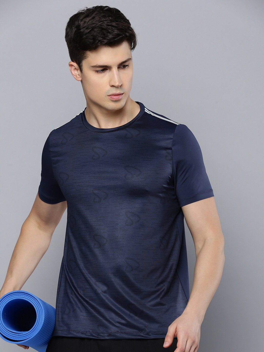 

SPORTO Printed Dri-FIT Round Neck Jersey T-shirt, Navy blue