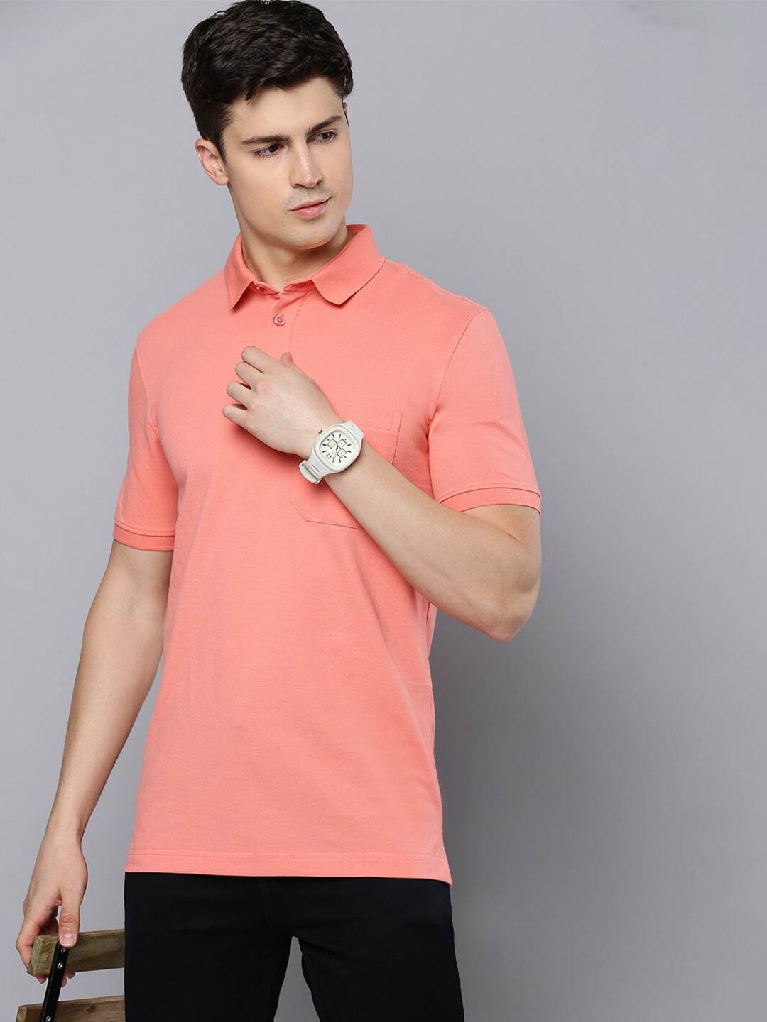 

SPORTO Polo Collar Dri-FIT Cotton T-shirt, Pink