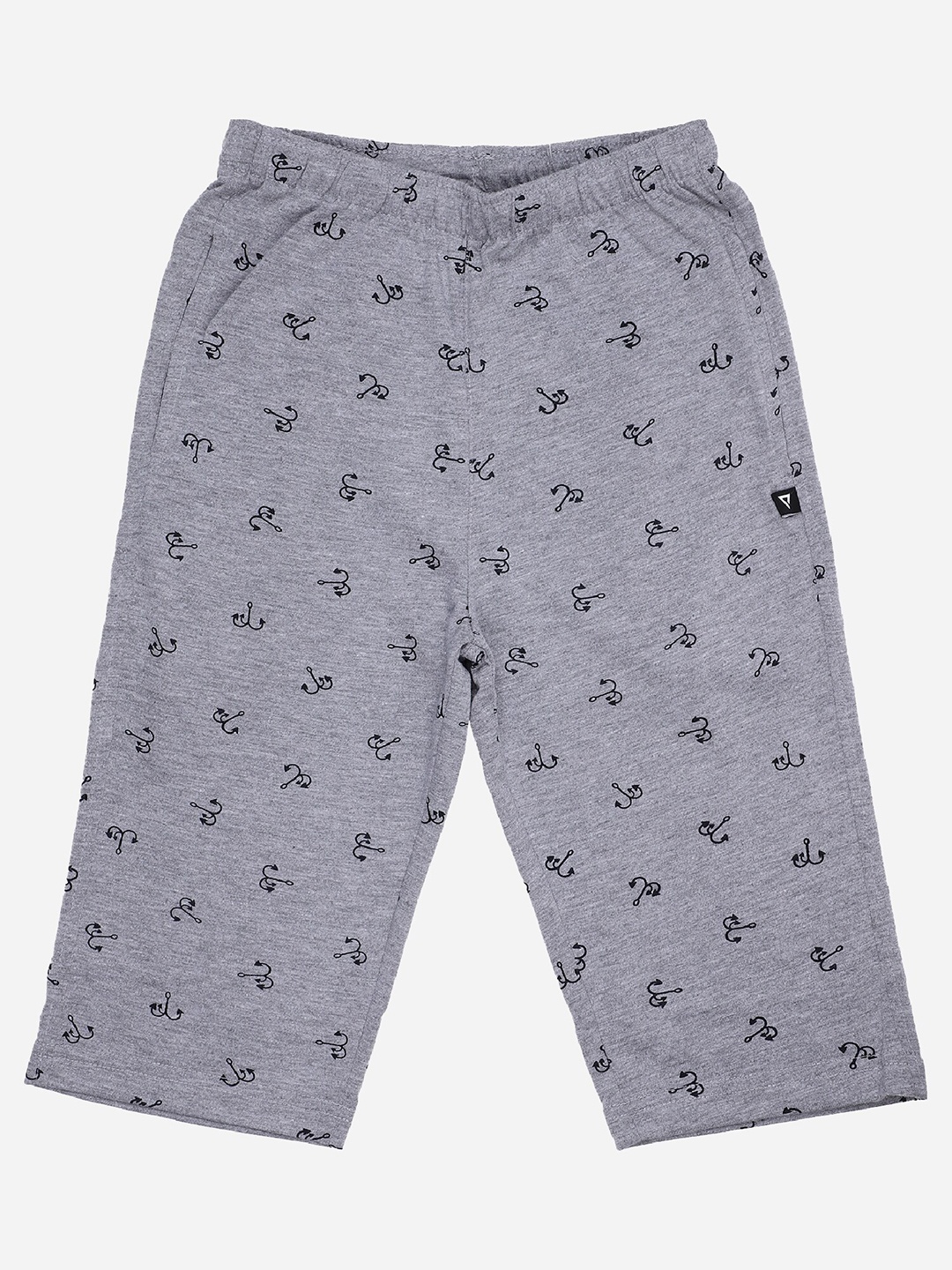 

Bodycare Kids Boys Conversational Printed Cotton Shorts, Grey melange