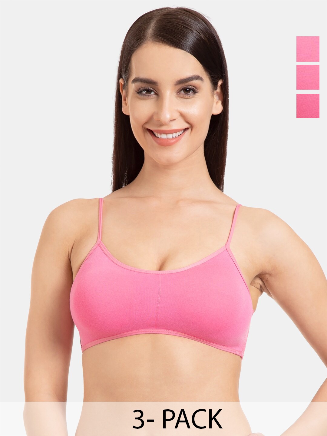 

Tweens Pack Of 3 Full Coverage All Day Comfort Cotton Camisole Bra, Pink