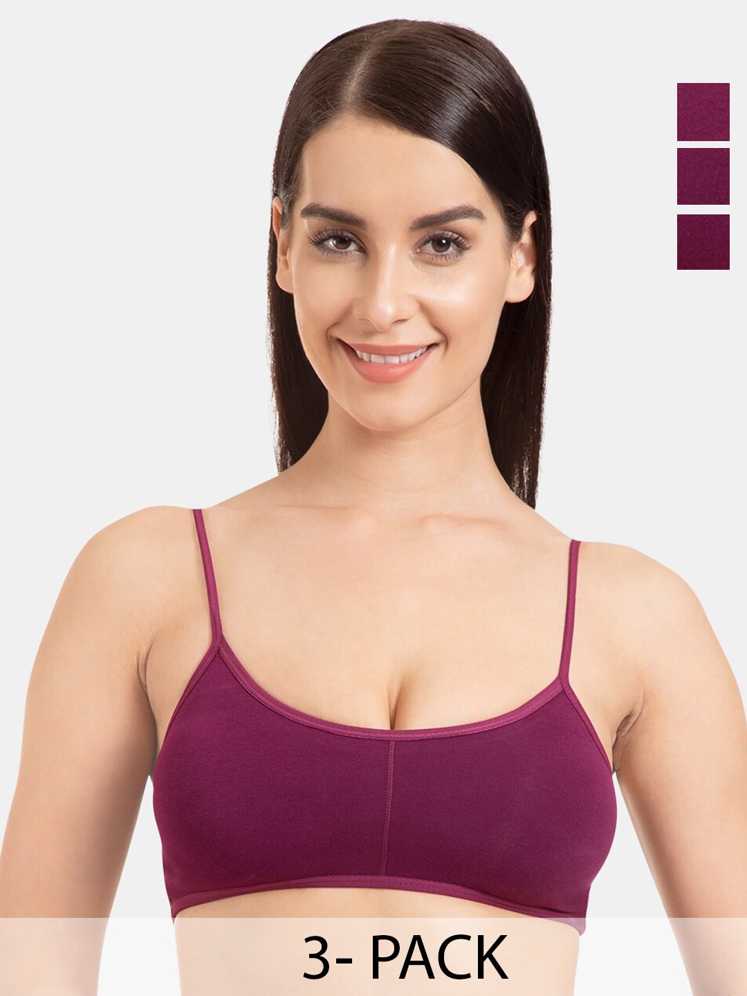 

Tweens Pack Of 3 Full Coverage All Day Comfort Cotton Camisole Bra, Magenta