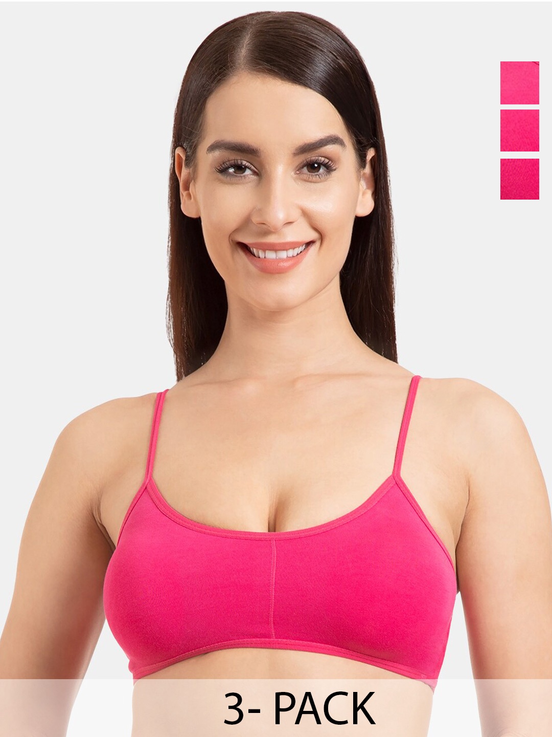 

Tweens Pack Of 3 Full Coverage All Day Comfort Cotton Camisole Bra, Pink