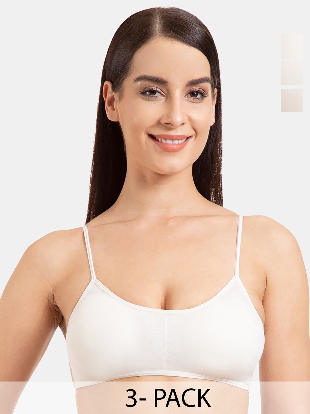 

Tweens Pack Of 3 Full Coverage All Day Comfort Cotton Camisole Bra, Off white