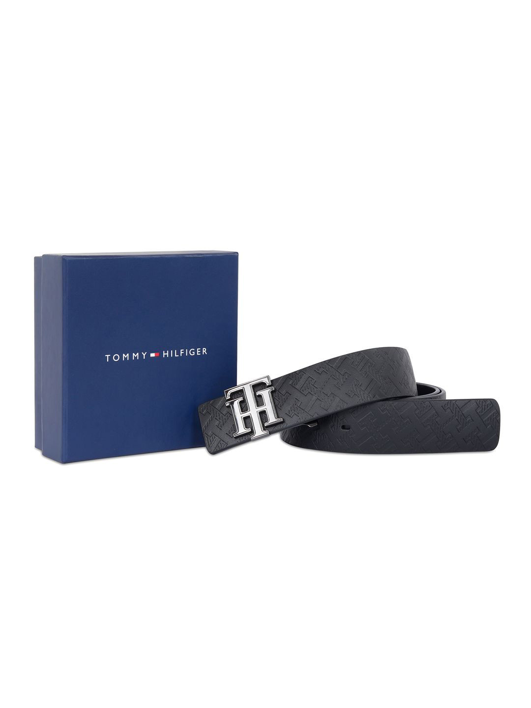 

Tommy Hilfiger Men Textured Genuine Leather Formal Belt, Black