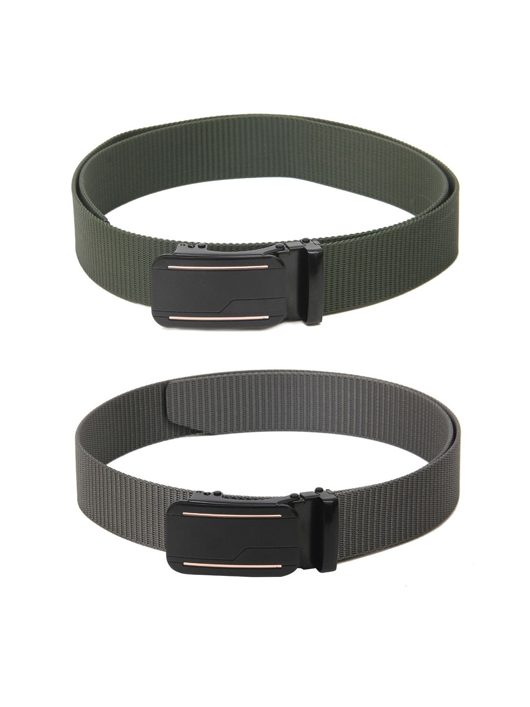 

Calvadoss Boys Set Of 2 Textured Belts, Green