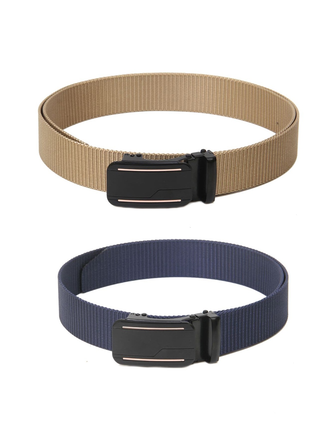 

Calvadoss Boys Set Of 2 Textured Belts, Beige