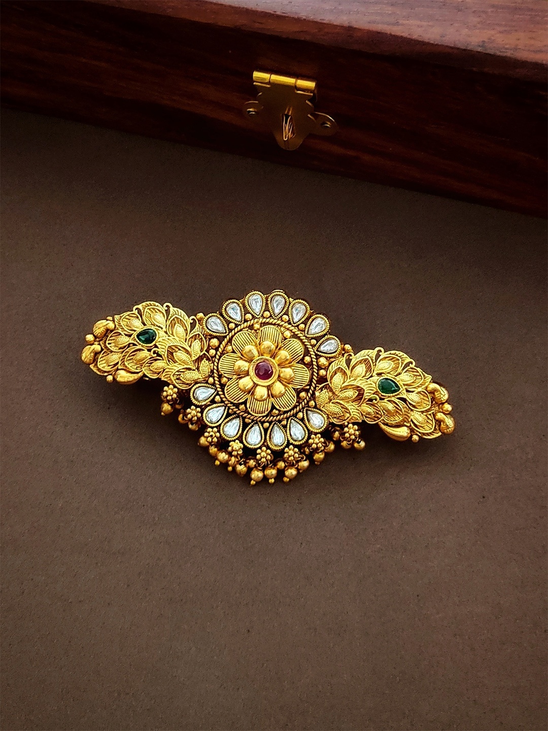 

Pihtara Jewels Embellished French Barrette, Gold