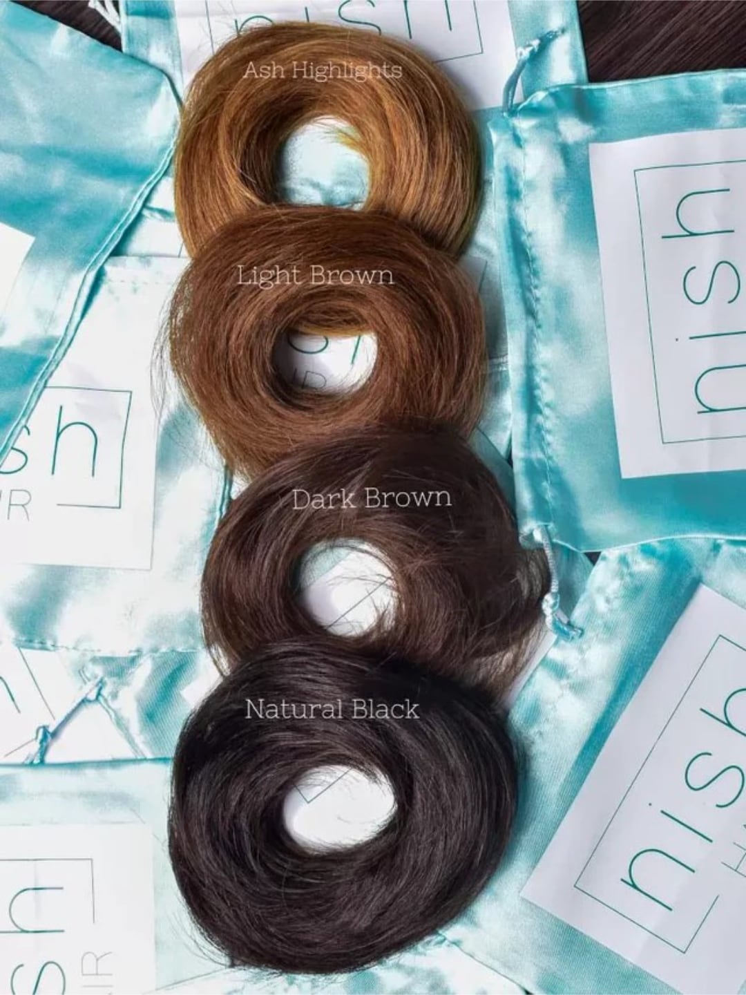 

NISH HAIR Human Hair Donut Scrunchie, Brown