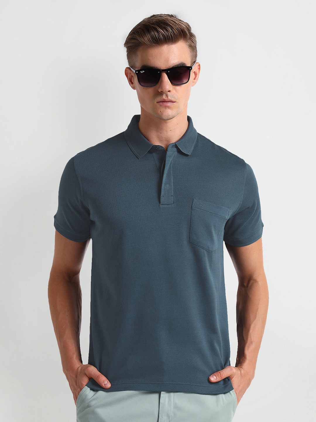 

Arrow Polo Collar Short Sleeves T-shirt, Blue