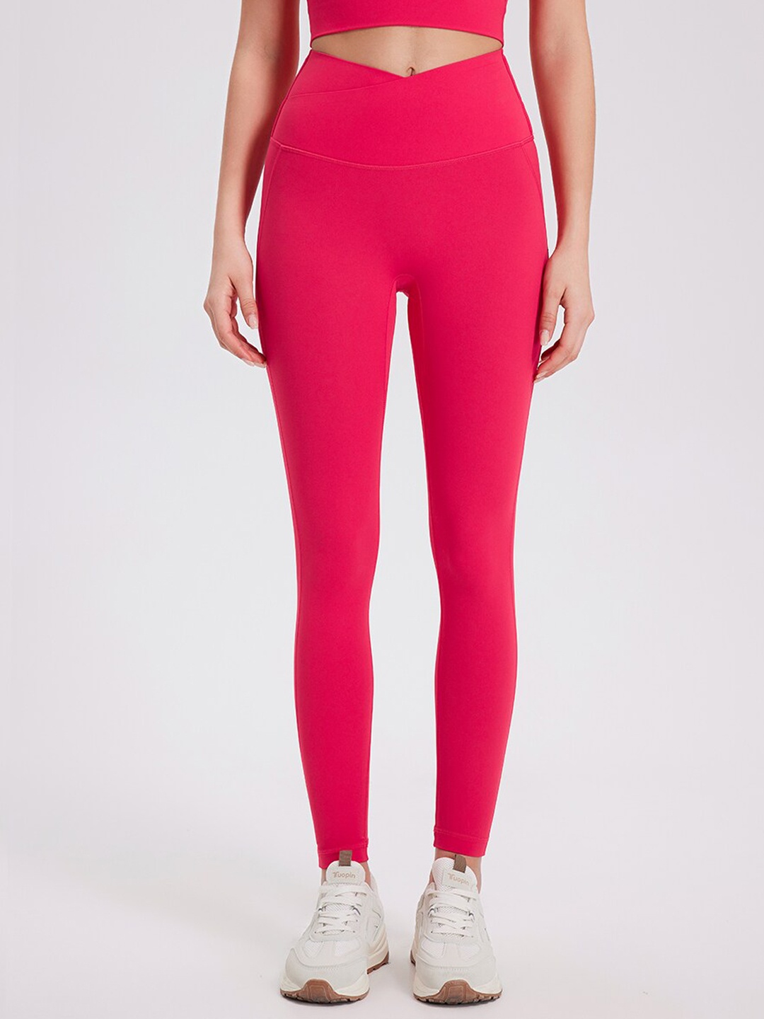 

JC Collection Women Dry Fit Ankle Length Gym Tights, Rose