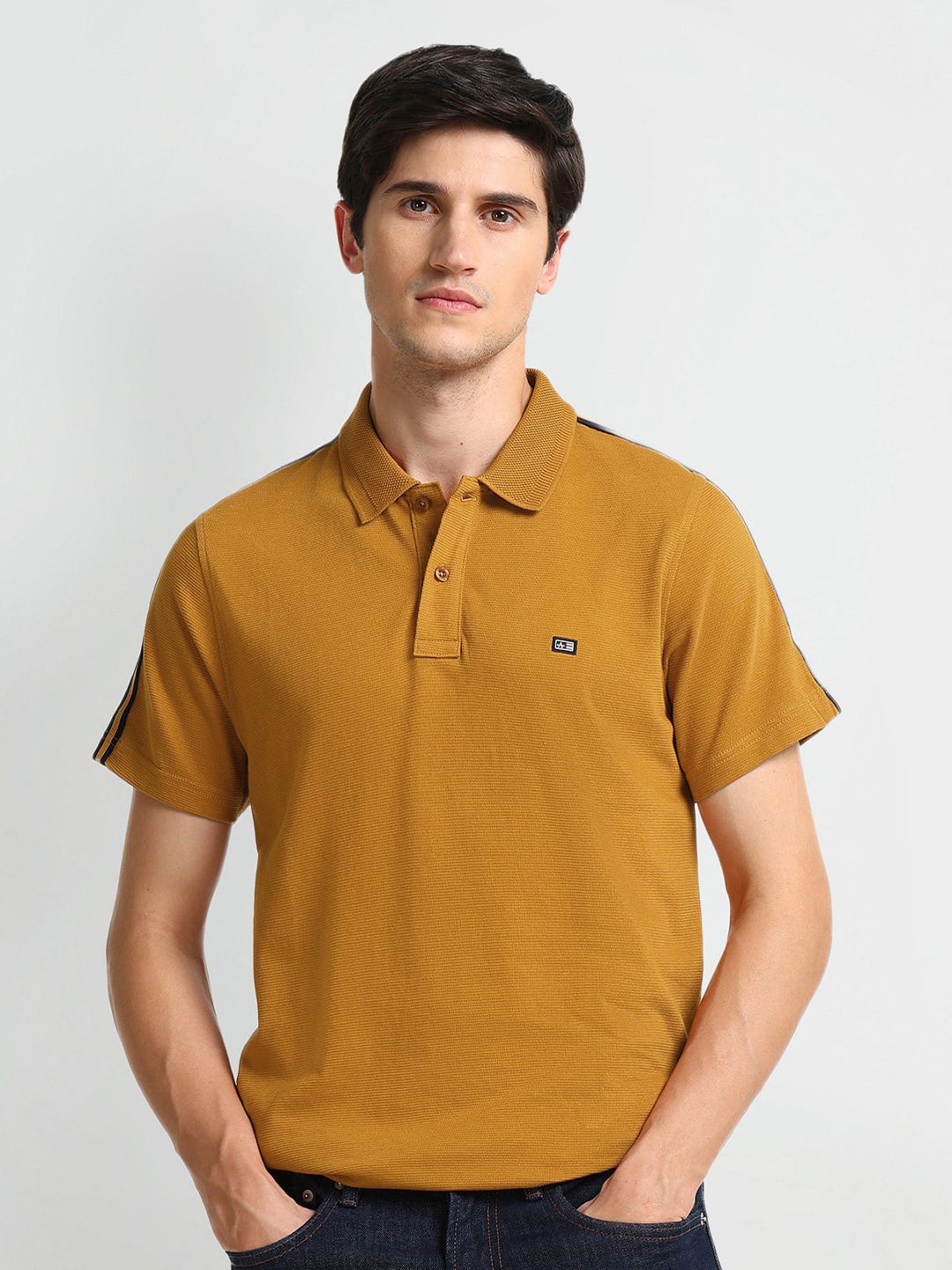 

Arrow Sport Polo Collar Cotton T-shirt, Yellow