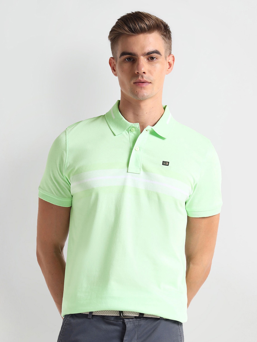 

Arrow Sport Polo Collar Cotton T-shirt, Green