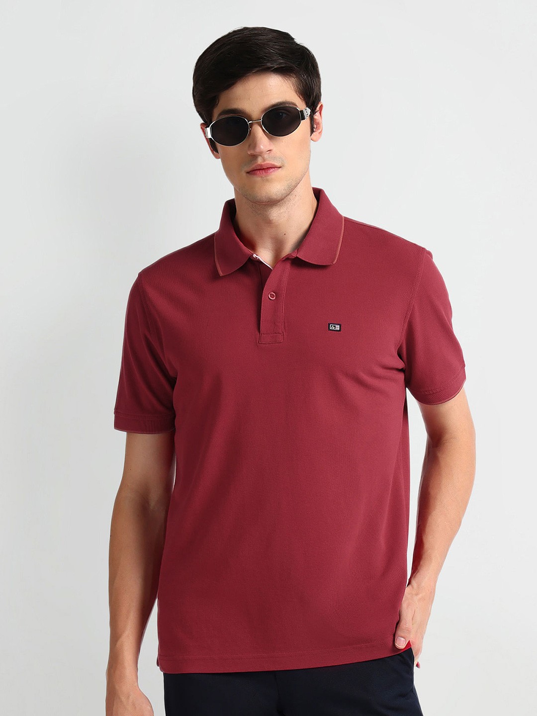 

Arrow Sport Polo Collar Short Sleeves Cotton T-shirt, Red