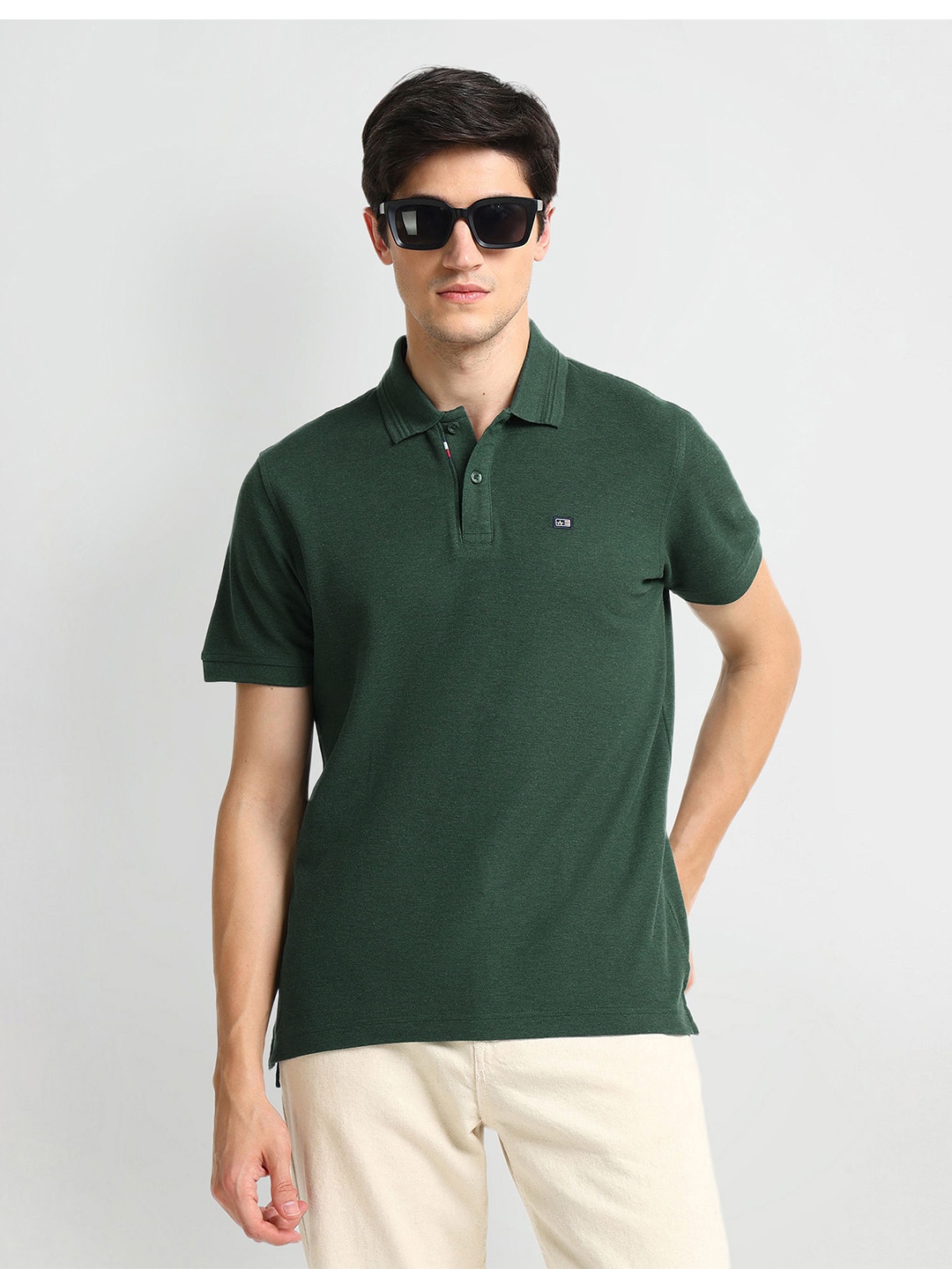 

Arrow Sport Polo Collar Cotton T-shirt, Green