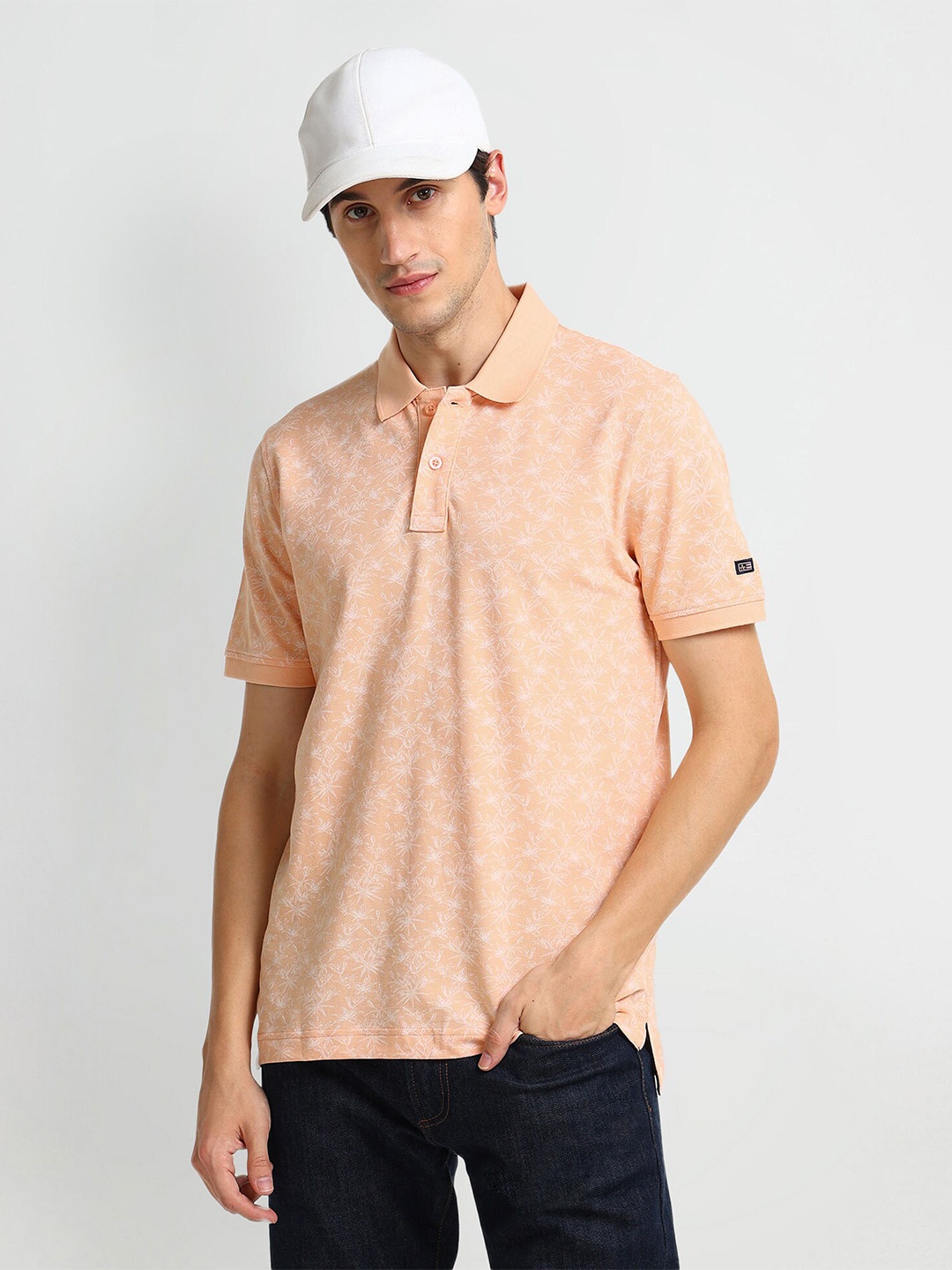 

Arrow Sport Polo Collar Short Sleeves Cotton T-shirt, Orange