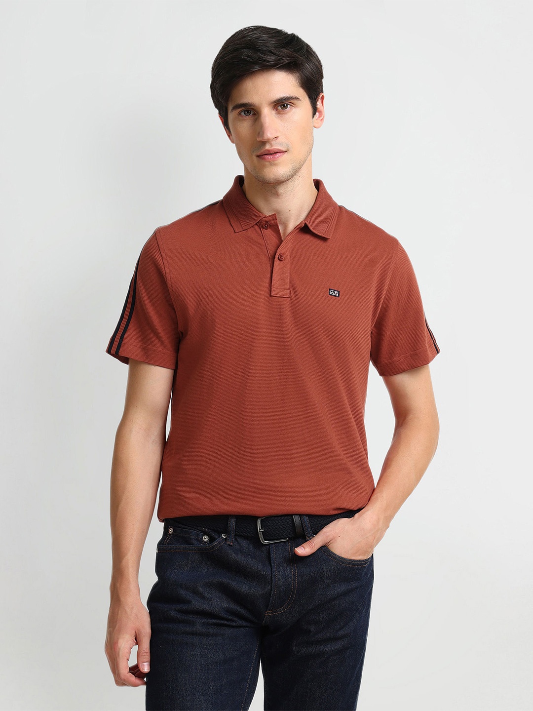 

Arrow Sport Polo Collar Short Sleeves Cotton T-shirt, Red
