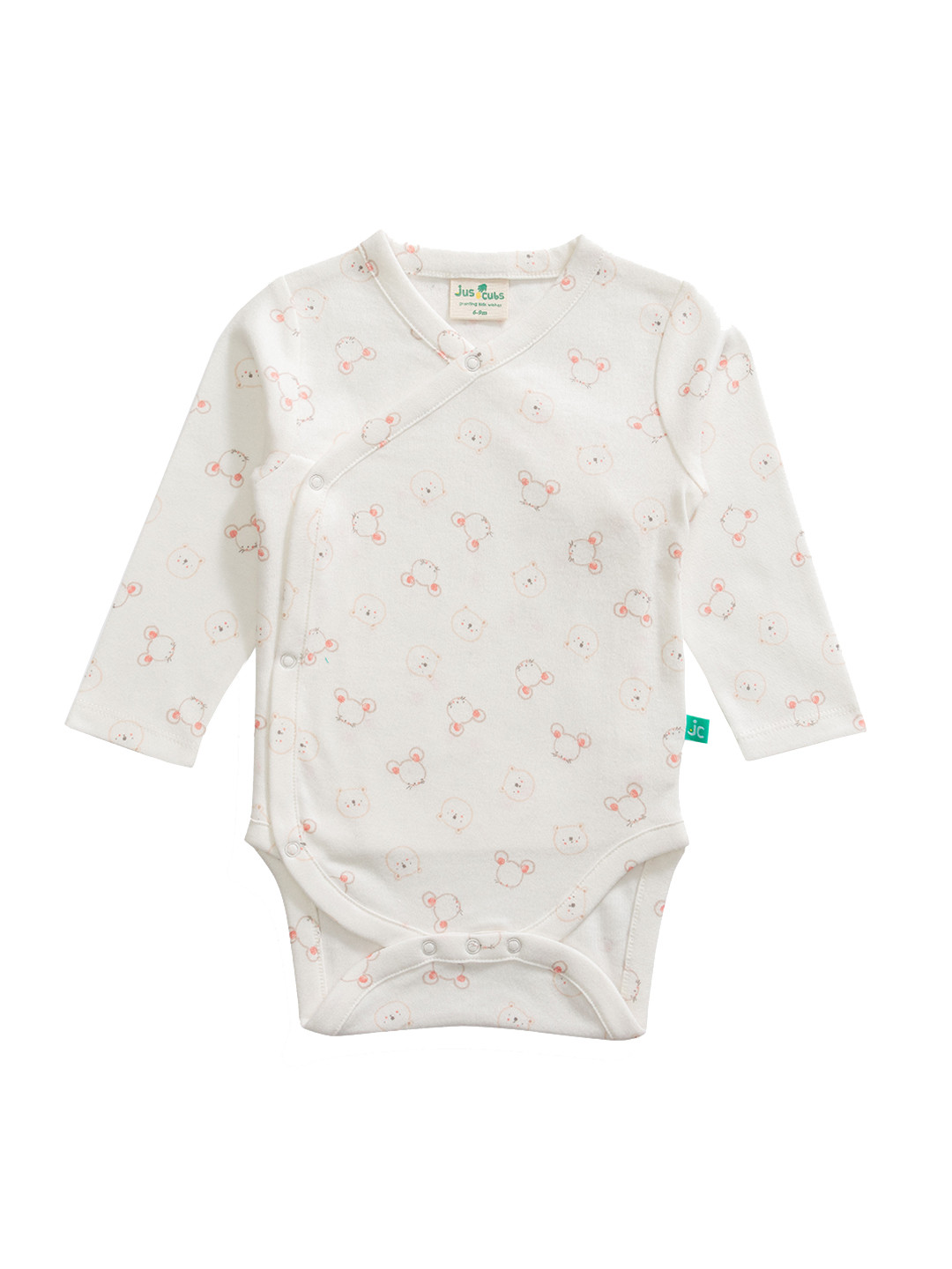 

JusCubs Infants Girls Printed Cotton Bodysuit, White