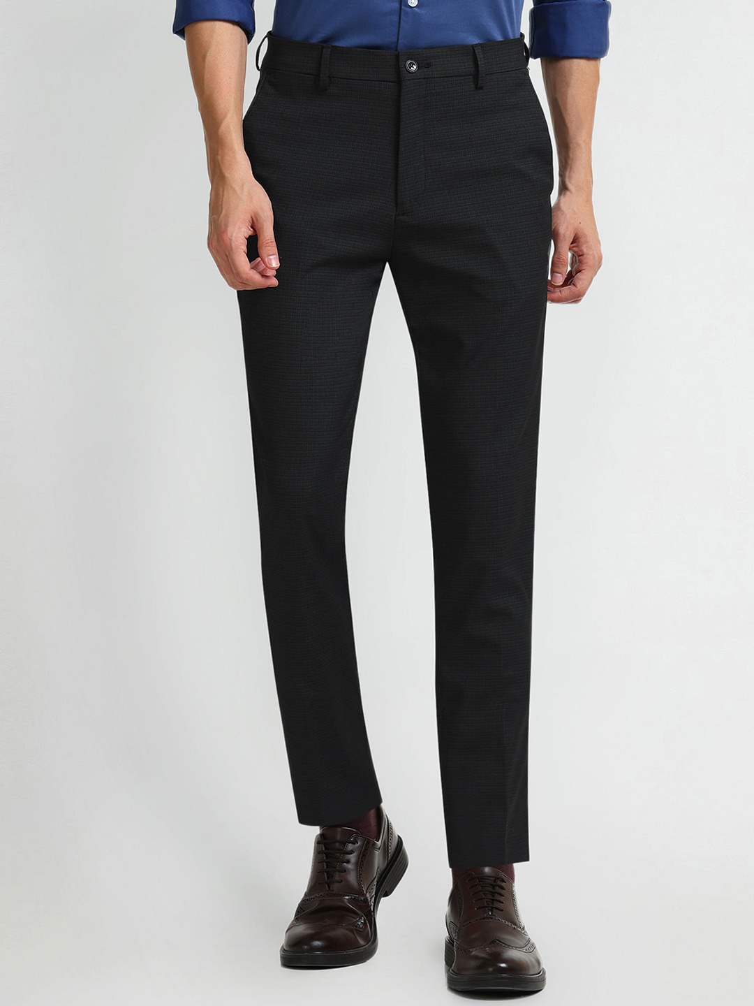 

Arrow New York Men Slim Fit Formal Trousers, Black