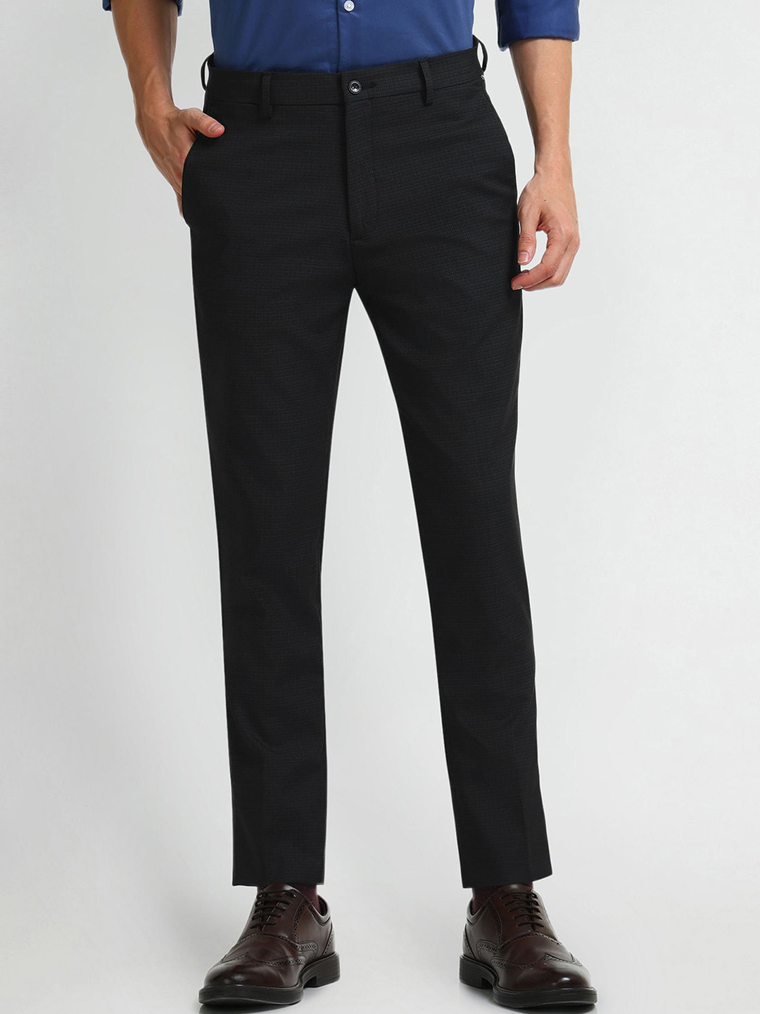 

Arrow New York Men Slim Fit Formal Trousers, Black
