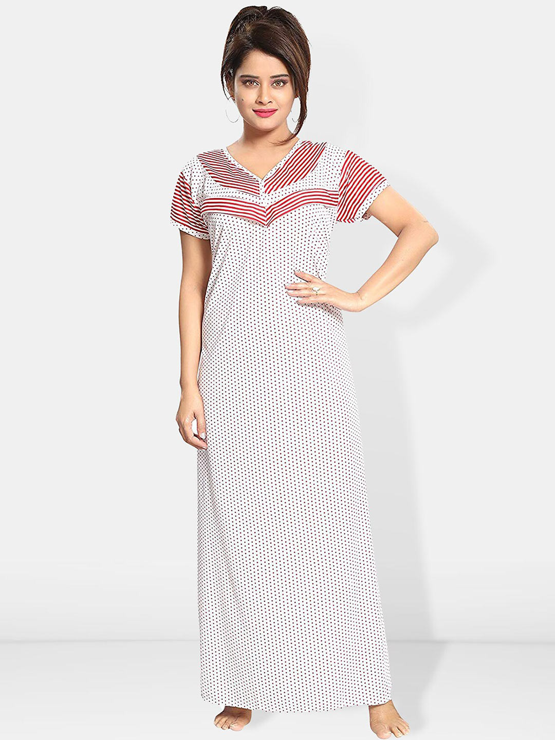 

Be You Printed Maternity Satin Maxi Nightdress, White