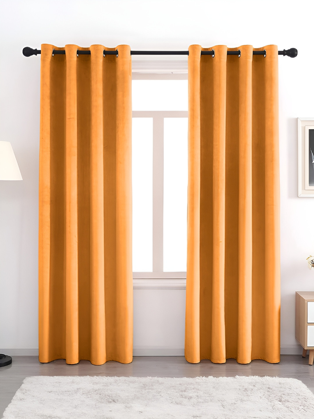 

AEROHAVEN Rust 2 Pcs Room Darkening Eyelet Door Curtains