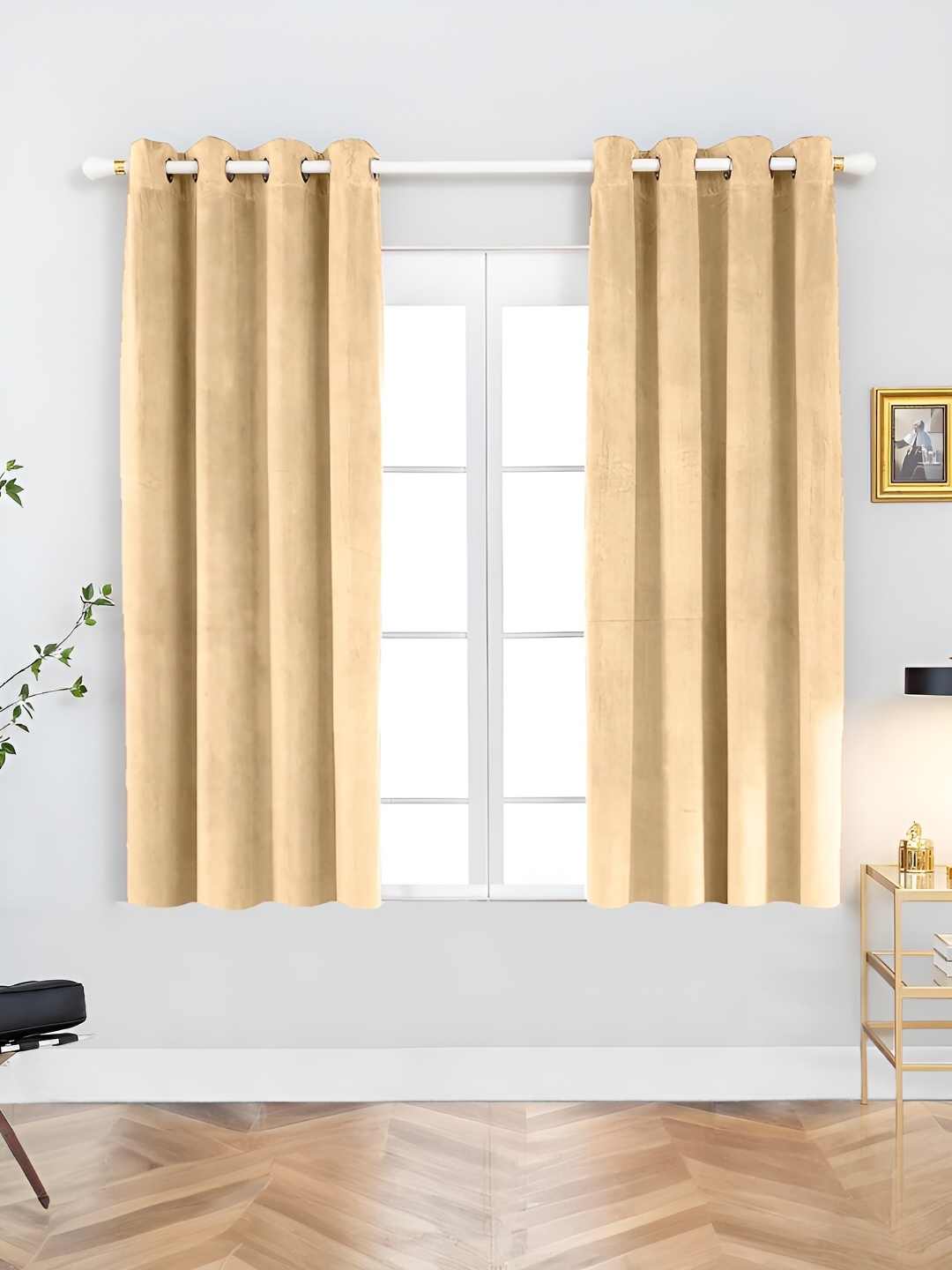 

Aura Cream 2 Pieces Room Darkening Window Curtain