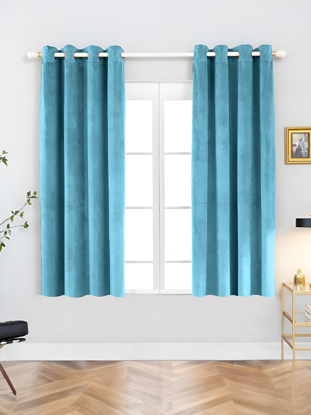 

Aura Turquoise Blue 2 Pieces Room Darkening Window Curtain