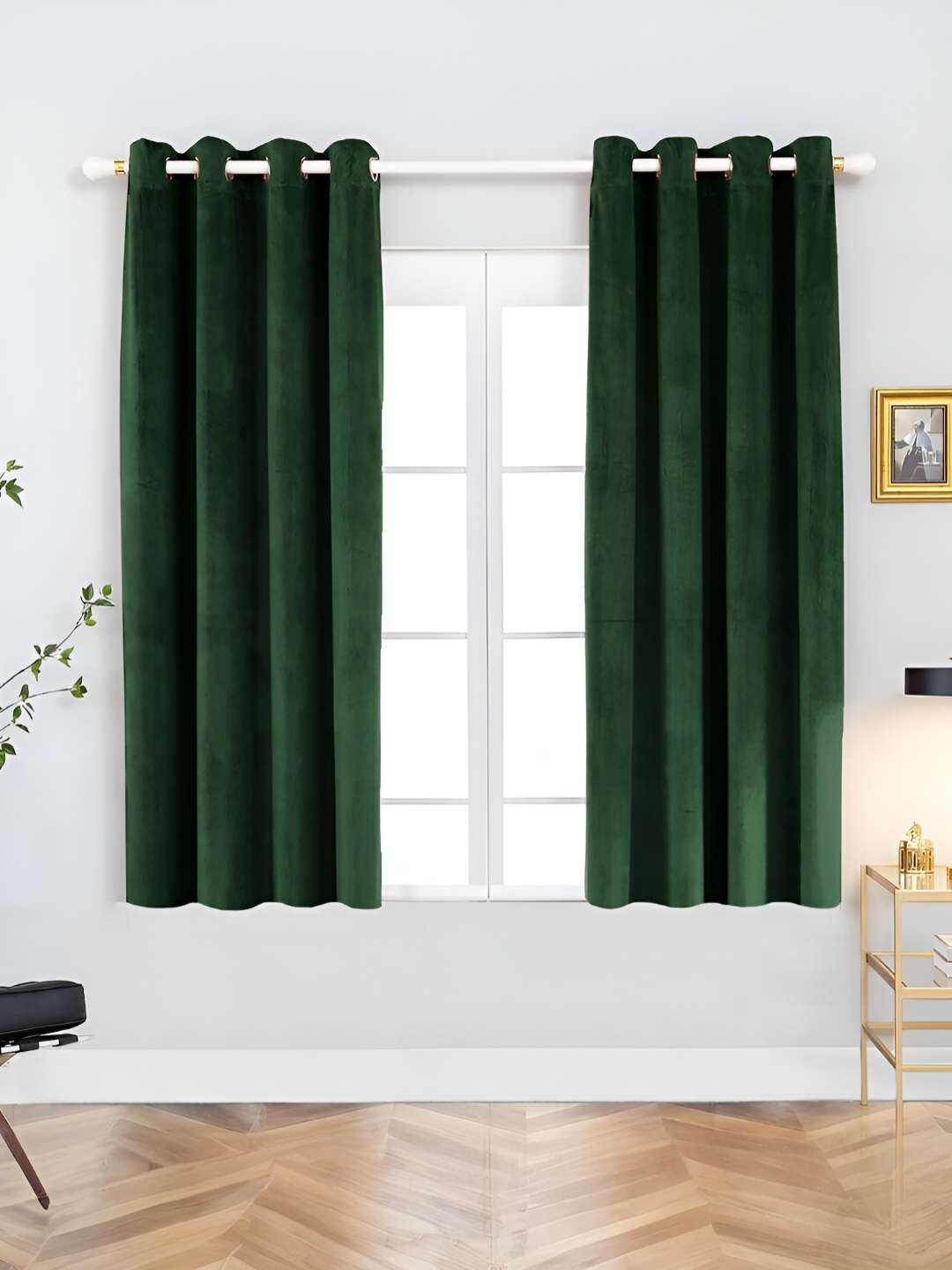 

Aura Green Set of 2 Room Darkening Window Curtain