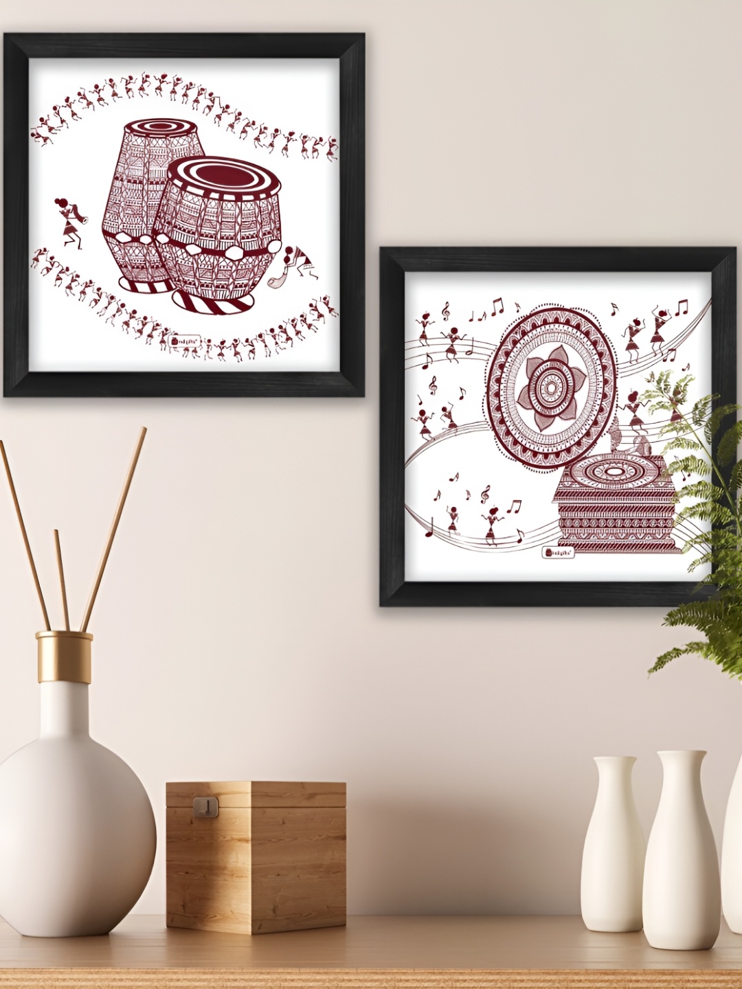 

Indigifts White 2 Pieces Printed Wooden Wall Art