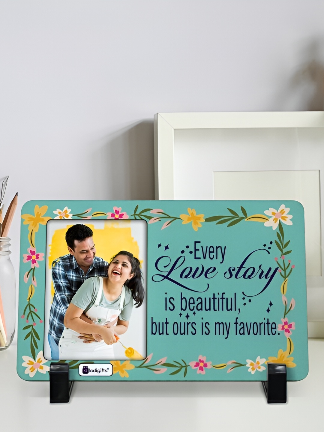 

Indigifts Blue Printed Wooden Wall Art