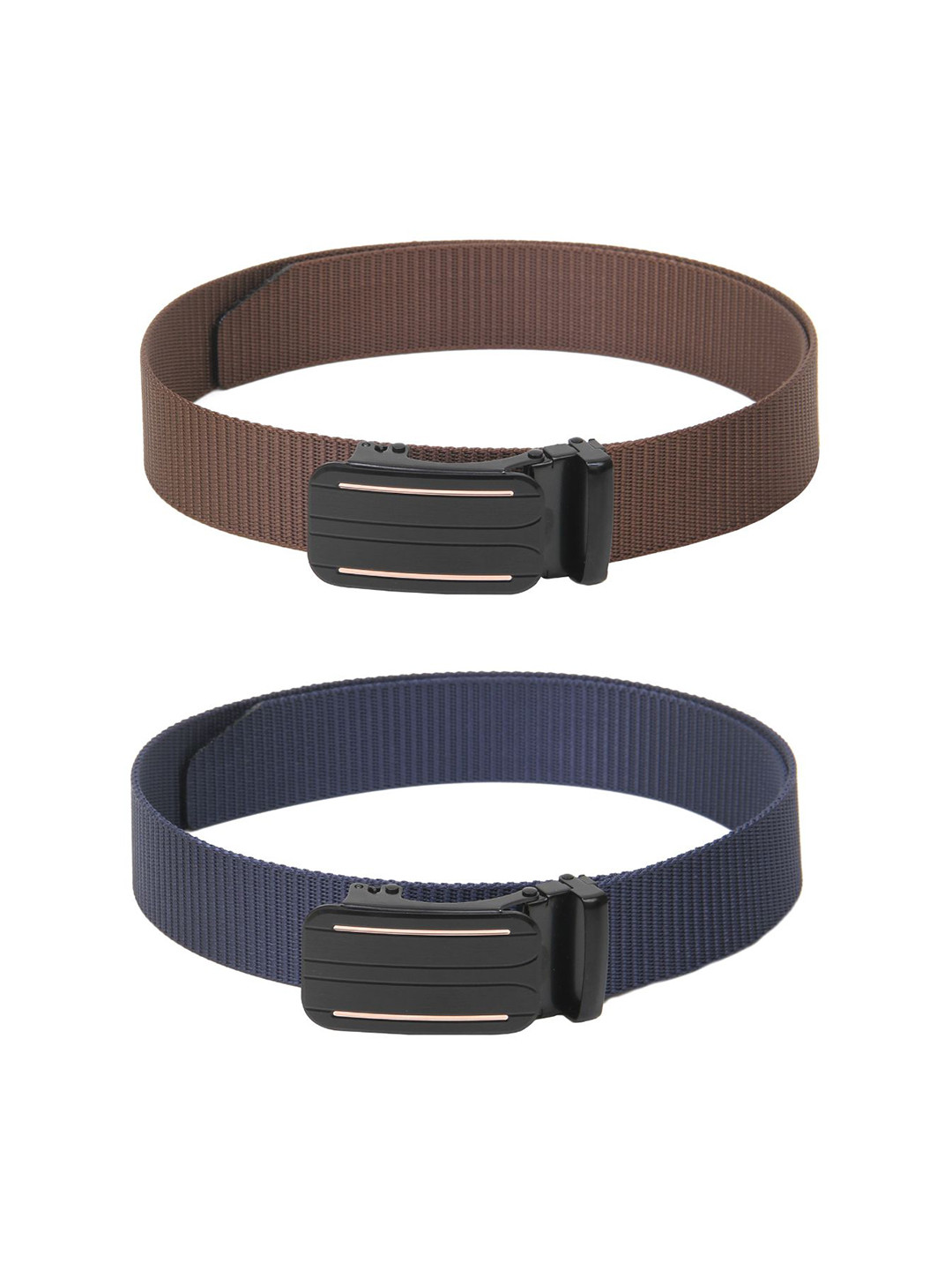 

Calvadoss Men Set Of 2 Textured Belts, Brown