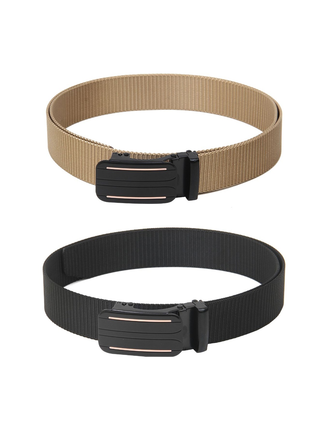 

Calvadoss Men Set Of 2 Textured Canvas Belt, Beige