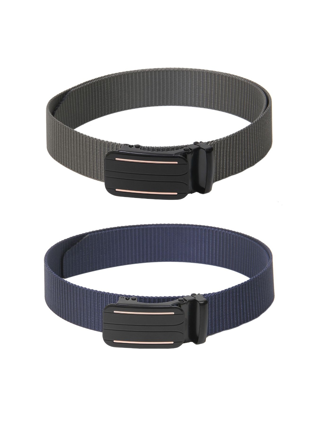 

Calvadoss Men Set Of 2 Textured Belt, Grey