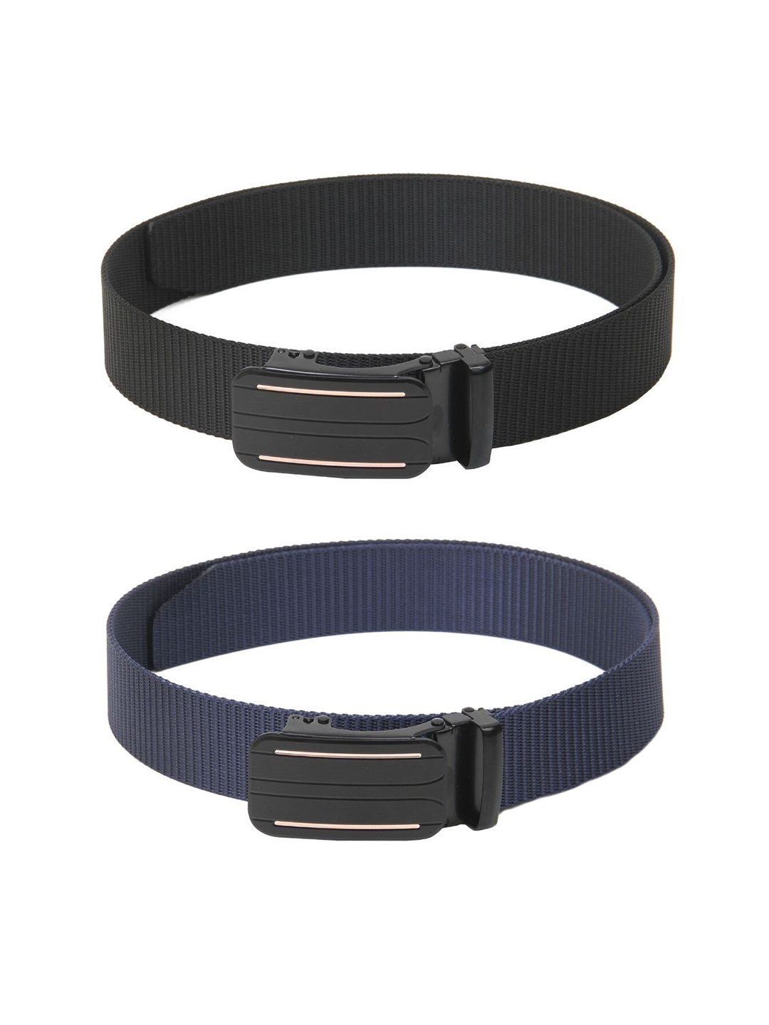 

Calvadoss Men Set of 2 Textured Belt, Black