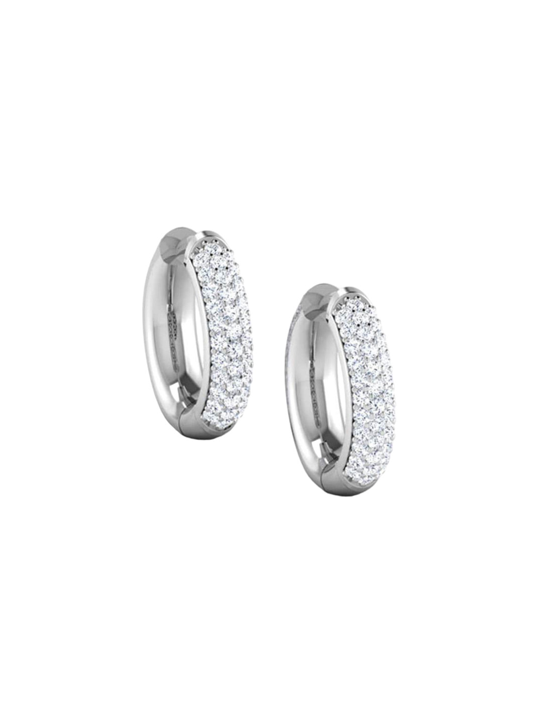 

VAGHBHATT Stainless Steel Cubic Zirconia Square Hoop Earrings, Silver