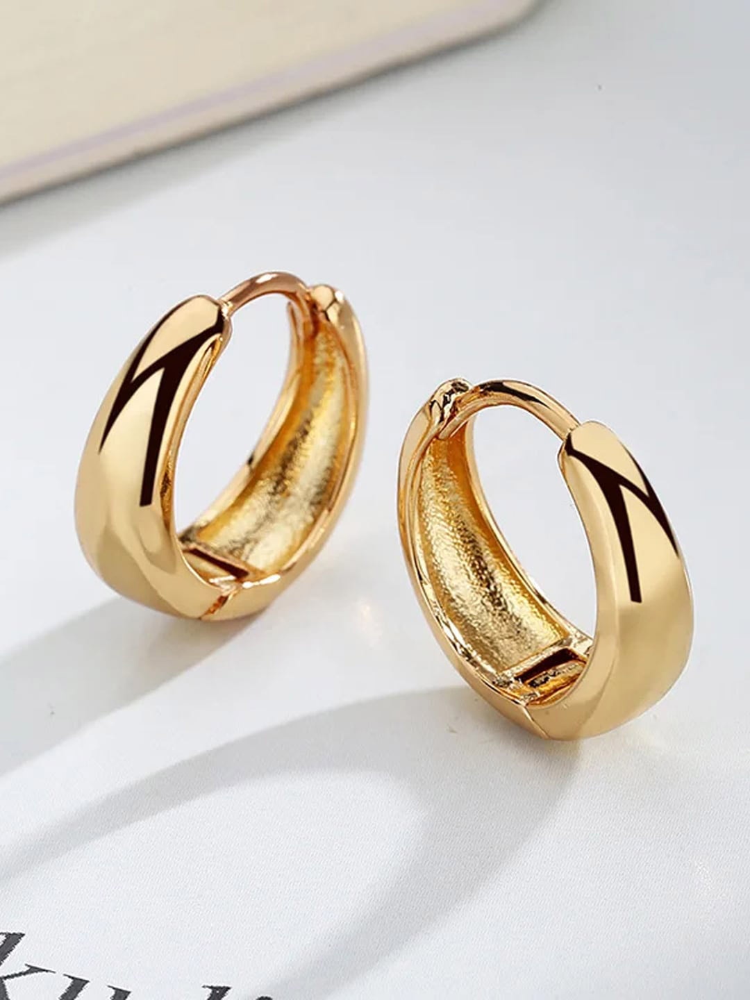 

VAGHBHATT Stainless Steel Hoop Earrings, Gold
