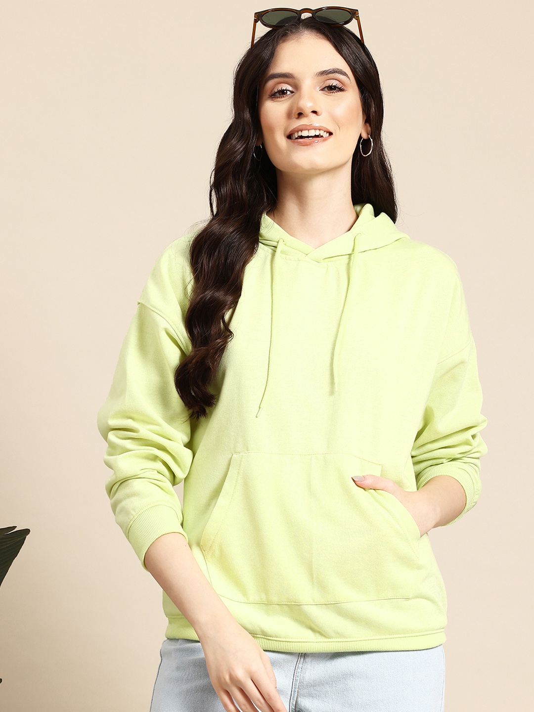 

Mast & Harbour Hooded Sweatshirt, Lime green