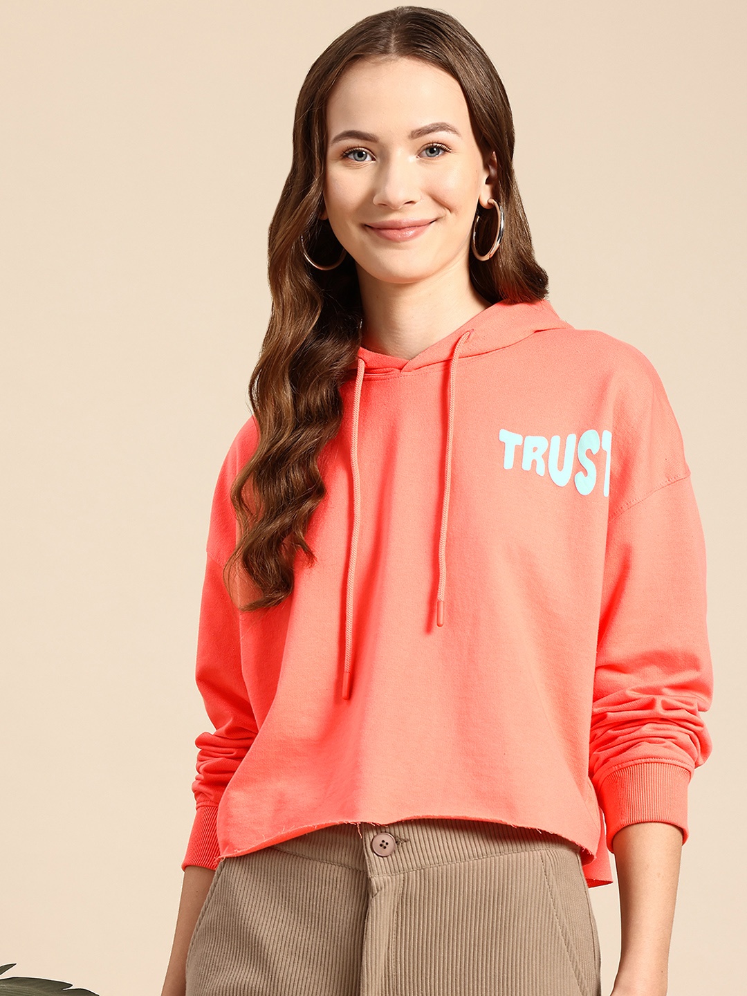 

Mast & Harbour Hooded Sweatshirt, Peach