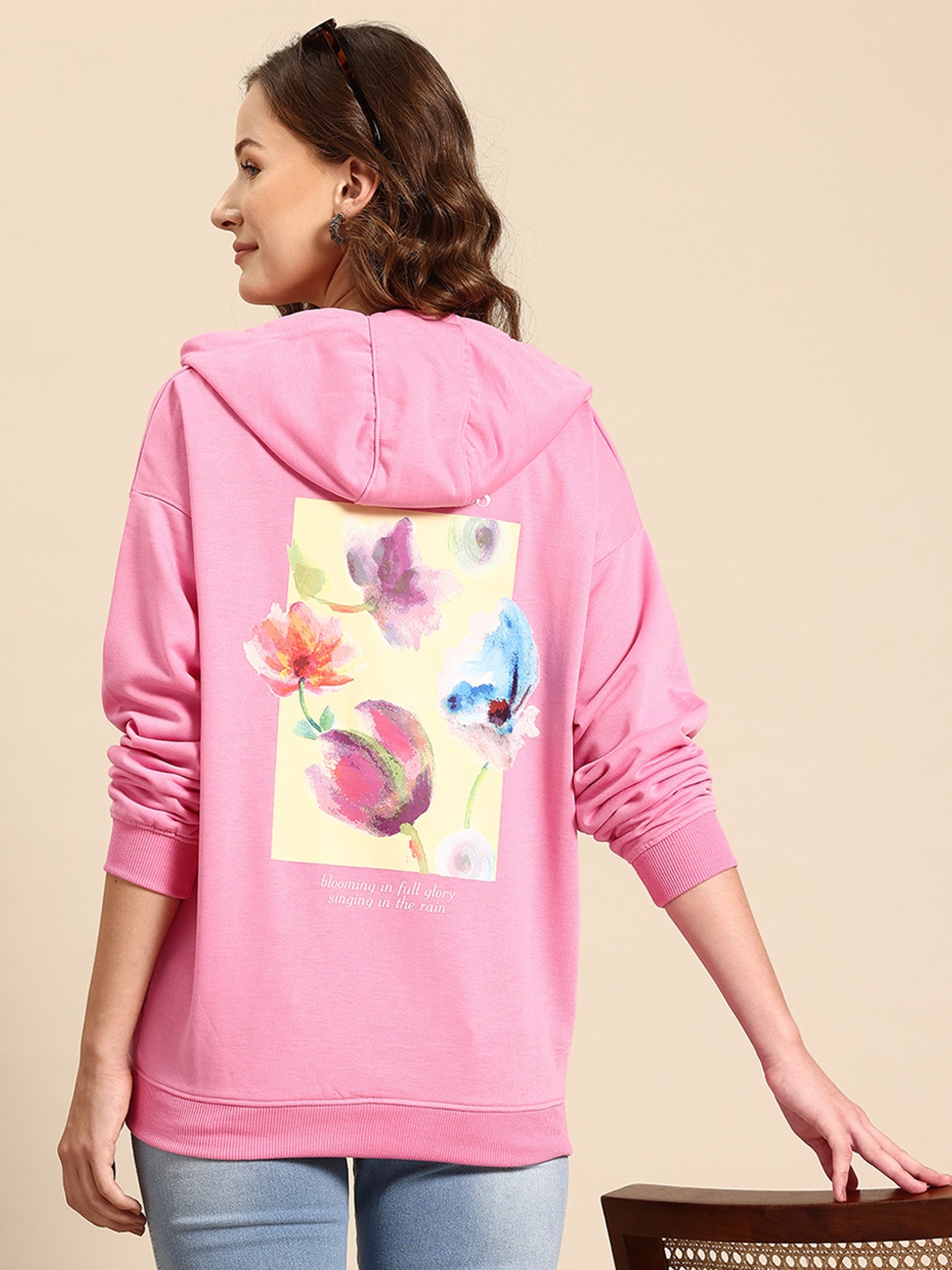 

Mast & Harbour Hooded Longline Sweatshirt, Pink