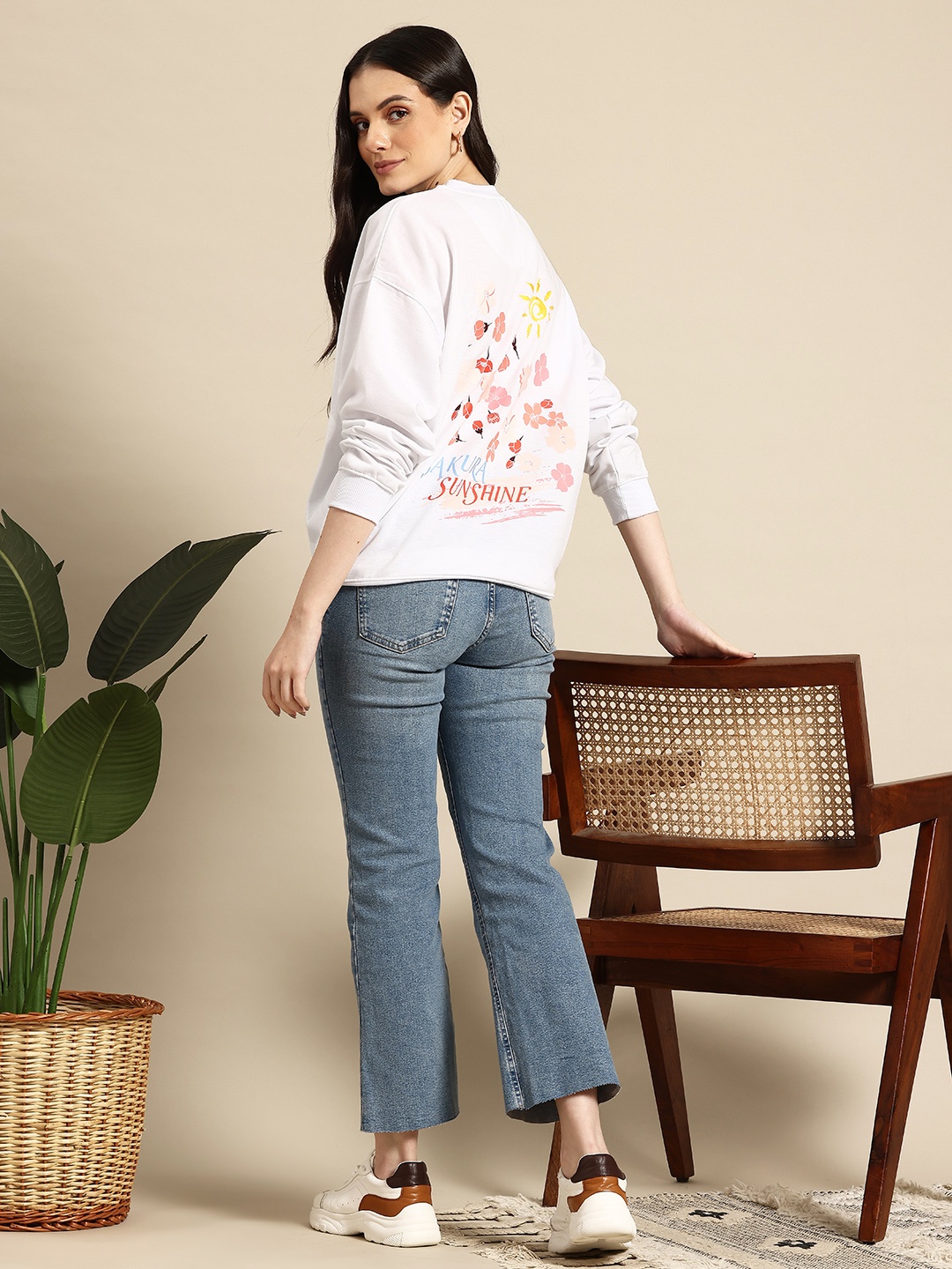 

Mast & Harbour Printed Pullover Sweatshirt, White