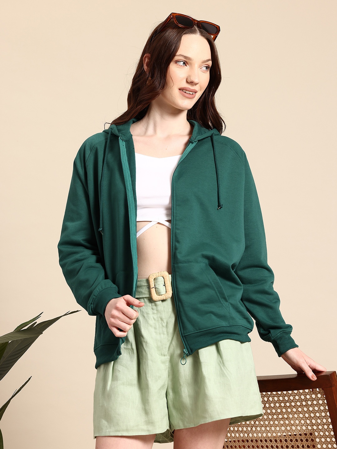 

Mast & Harbour Hooded Sweatshirt, Green