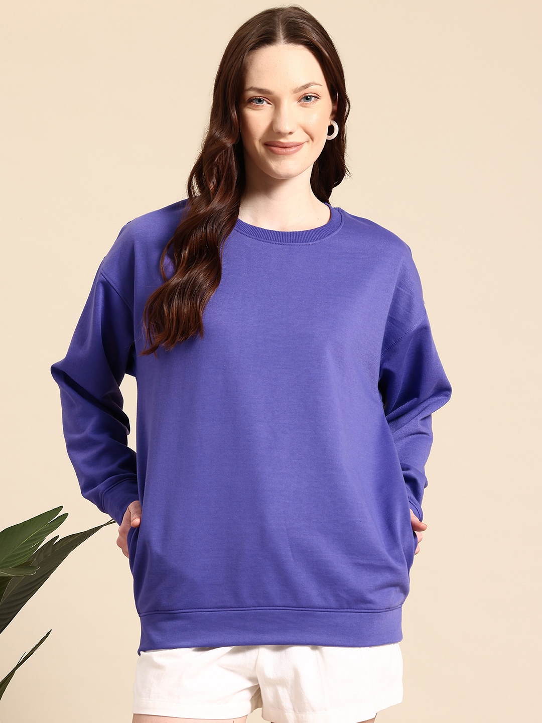 

Mast & Harbour Pullover Sweatshirt, Purple