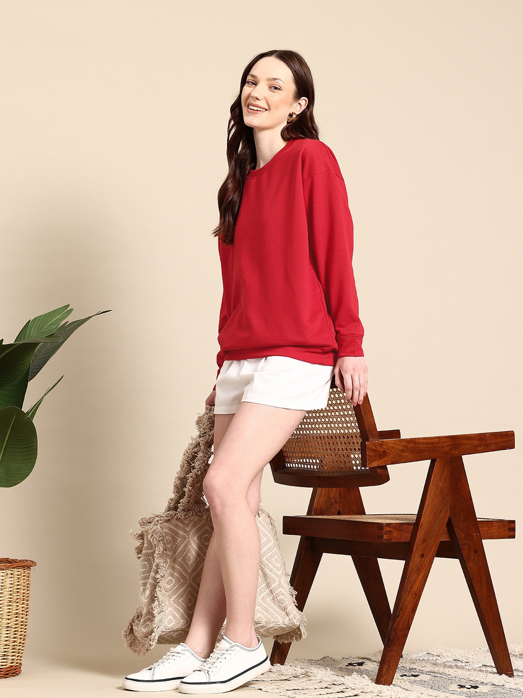 

Mast & Harbour Pullover Sweatshirt, Red