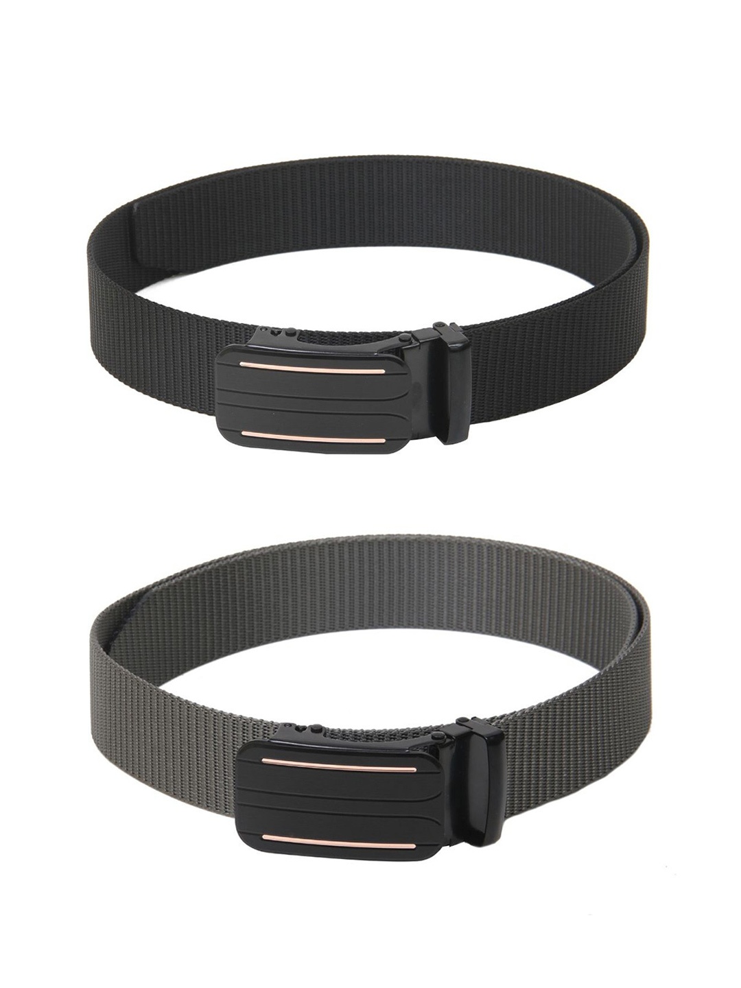 

Calvadoss Women Set of 2 Textured Belts, Black