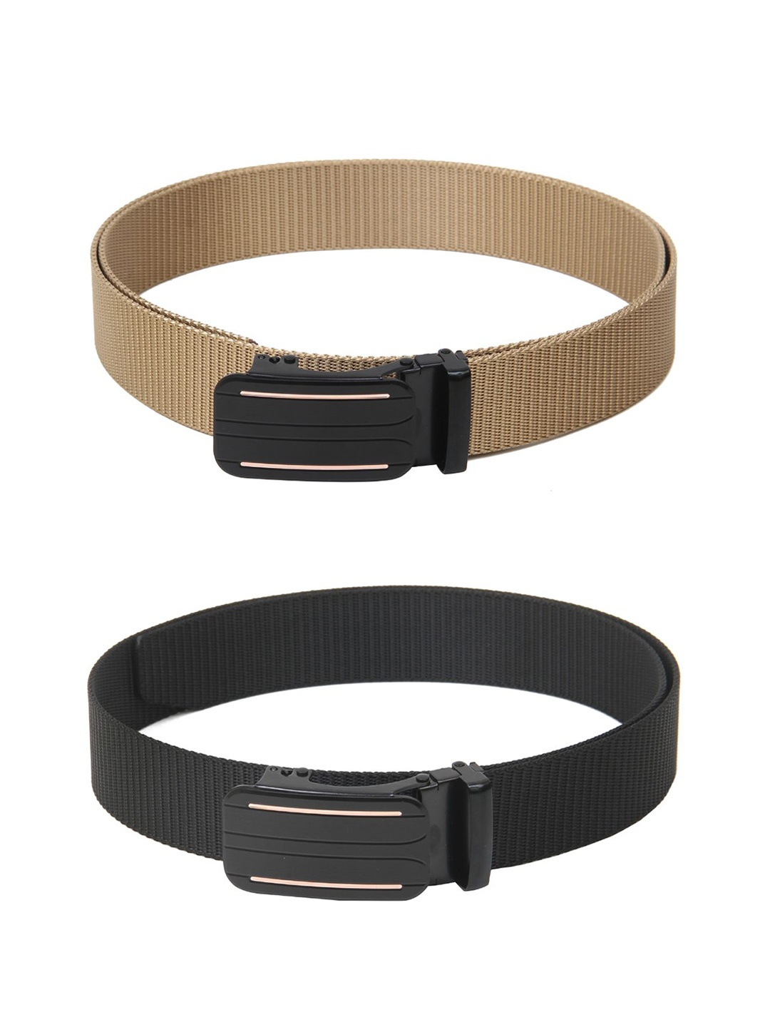 

Calvadoss Women Set of 2 Textured Belts, Beige