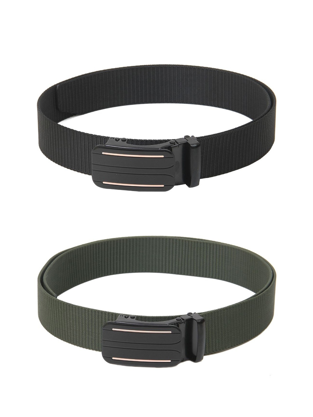 

Calvadoss Women Pack Of 2 Textured Belts, Black